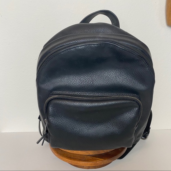 Mini Black Vegan Leather Backpack Purse – Soft Pebbled Faux Leather - Picture 2 of 8